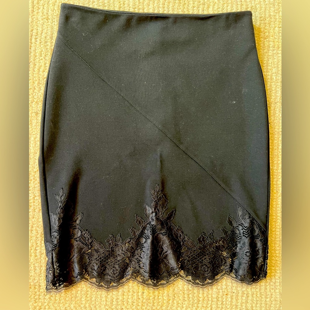 Black skirt with lace trim